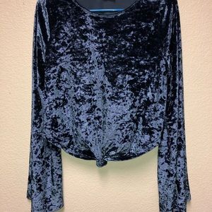 Blue crush velvet 70s inspired top